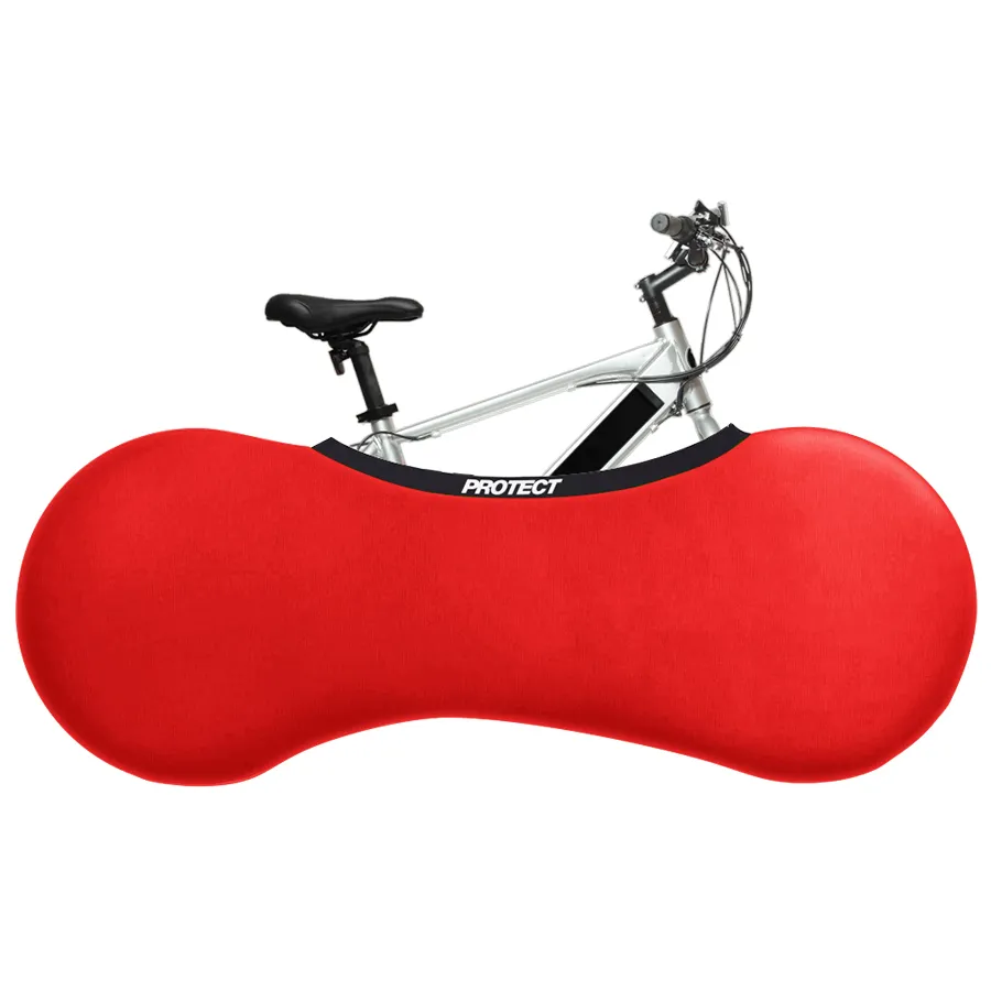 Реальное фото Чехол для велосипеда эластичный с колесами 24-29″ Protect красный 555-566 от магазина СпортСЕ