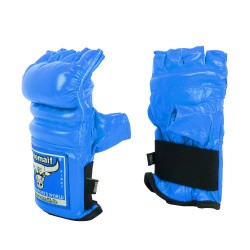 Перчатки для единоборств Roomaif MMA RBM-124 кожа blue Перчатки для единоборств Roomaif MMA RBM-124 кожа blue