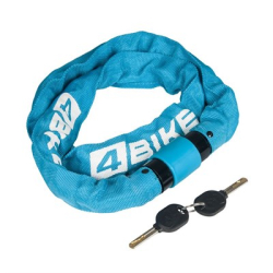 Замок 4Bike 605 цепь 6x1000 мм с ключом синий