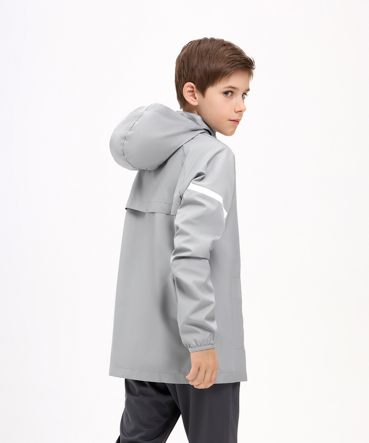  Куртка ветрозащитная JÖGEL CAMP 2 Rain Jacket, серый, детский по низким ценам в Томске и Северске
