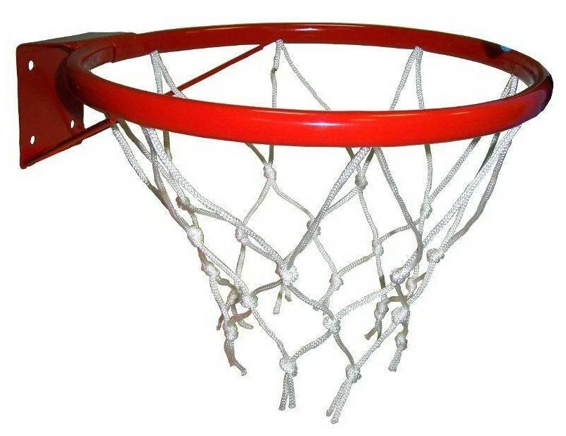 Реальное фото Кольцо баскетбольное №5 с упором и сеткой d=380 мм от магазина СпортСЕ