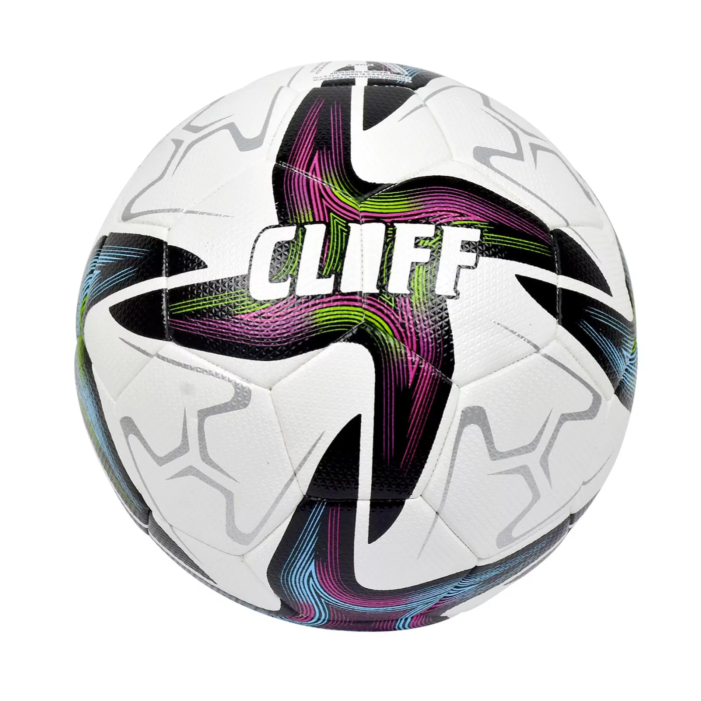 Реальное фото Мяч футбольный Cliff №5 PU Hibrid бело-розово-синий 3256 от магазина СпортСЕ