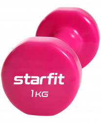 Гантель виниловая 1 кг StarFit Core DB-101 розовый (1 шт) УТ-00018821