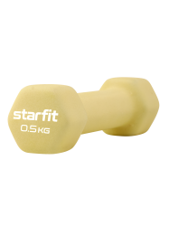 Гантель неопреновая 0.5 кг StarFit DB-201 желтый пастельный 1шт ЦБ-00001425