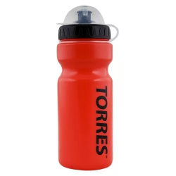 Бутылка для воды Torres 550 мл крышка с колп., мягк. пласт., красный черная крышка SS1066
