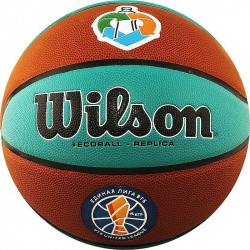 Мяч баскетбольный Wilson VTB Replica ASG Eco №7 композит бутил. кам. коричнево-бирюзов WTB1534XBVTB Мяч баскетбольный Wilson VTB Replica ASG Eco №7 композит бутил. кам. коричнево-бирюзов WTB1534XBVTB