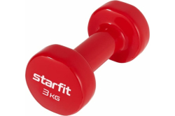 Гантель виниловая 3 кг StartFit DB-101 красный (1 шт) УТ-00018825