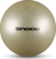 Мяч для художественной гимнастики 15 см 300 г Indigo металлик серебро с блестками IN119