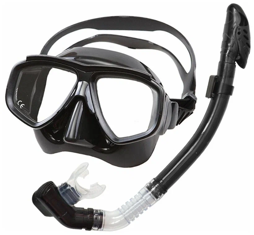 Реальное фото Набор для плавания E39236 юниорский маска+трубка (Силикон) черный 10021316 от магазина СпортСЕ