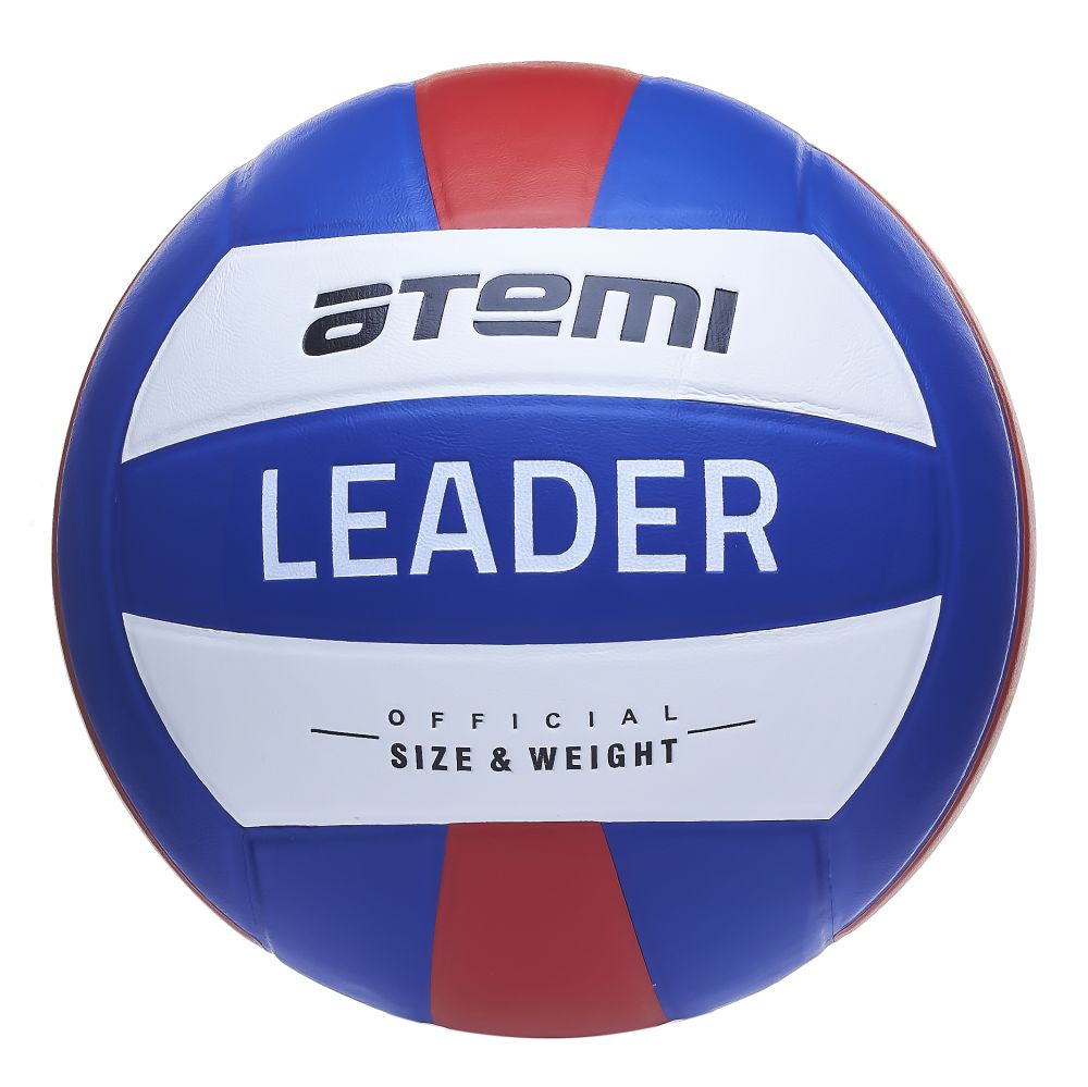 Реальное фото Мяч волейбольный Atemi Leader PVC ламинированный сине/бел/крас от магазина СпортСЕ