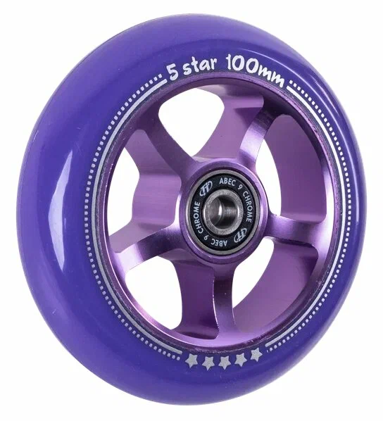 Реальное фото Колесо для самоката TechTeam X-Treme 100*24мм 5 star purple от магазина СпортСЕ