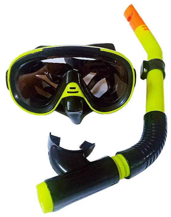 Реальное фото Набор для плавания E39245-3 юниорский (маска+трубка) ПВХ желтый 10021109 от магазина СпортСЕ