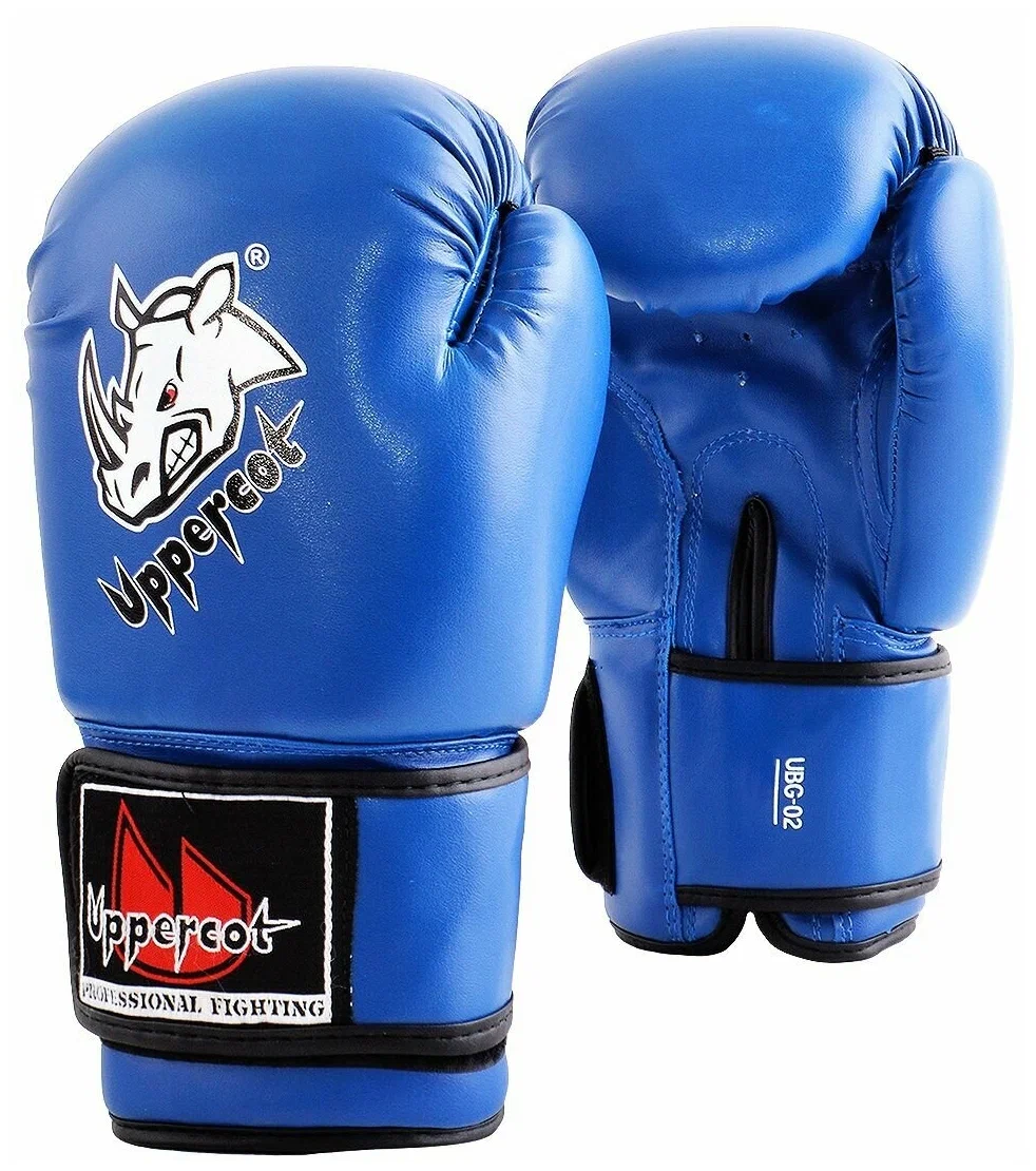 Реальное фото Перчатки боксерские Uppercot UBG-02 DX синий от магазина СпортСЕ