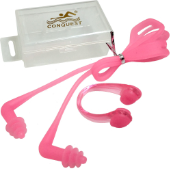 Набор для плавания C33555-2 беруши и зажим для носа розовый 10016736