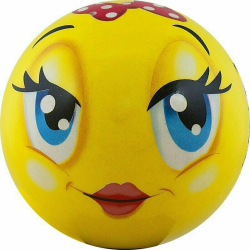Мяч детский 12см Funny Faces DS-PP 203 пластизоль желтый