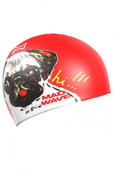 Шапочка для плавания Mad Wave Docat юниорская Red M0572 07 0 05W