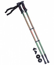 Палки для скандинавской ходьбы Berger Longway, 77-135 см, 2-секционные, тёмно-зеленый/оранжевый УТ-00010962