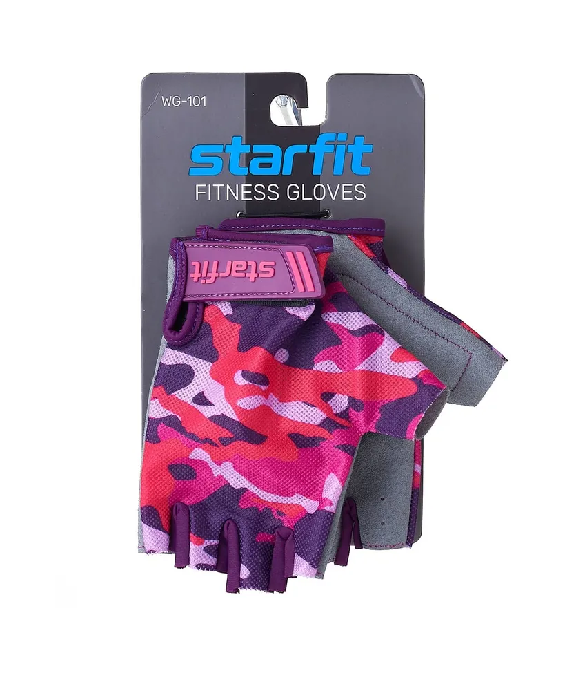 Реальное фото Перчатки StarFit WG-101 розовый камуфляж  УТ-00020801 от магазина СпортСЕ