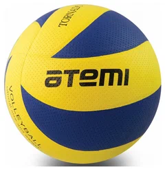 Реальное фото Мяч волейбольный Atemi Tornado синтетическая кожа PU SOFT желт.- син. от магазина СпортСЕ