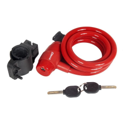 Замок 4Bike T503 10x1500 мм с ключом красный ARV-T503-RED-1500
